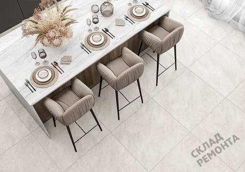 Фото Керамогранит матовый Alma Ceramica Риалто GFU04RLT08R молочный 600*600*9 – купить в Москве: цена, описание, фото. Интернет-магазин 2