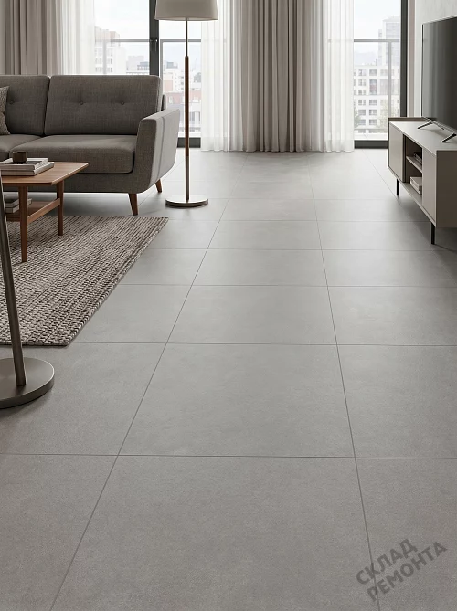 Фото Керамогранит матовый Alma Ceramica Бонд GFU6060BND70R серый 600*600*8,5 – купить в Москве: цена, описание, фото. Интернет-магазин 1