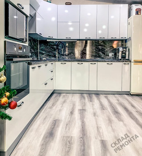 Фото Кухня ДСВ Олива снег – купить в Москве: цена, описание, фото. Интернет-магазин 4