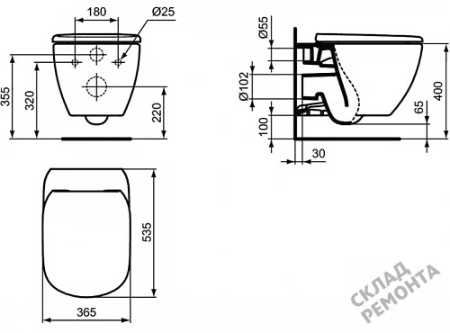 Фото Унитаз подвесной Ideal Standard Tesi T007901 безободковый купить в Москве: цена, описание, фото. Интернет-магазин 4