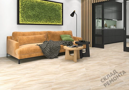 Фото Керамогранит лаппатированный Alma Ceramica Слэйт Рок GFU04SLR40L бежевый 600*600*9 – купить в Москве: цена, описание, фото. Интернет-магазин 2