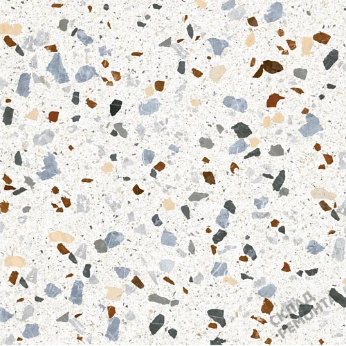 Фото Керамогранит матовый Steppe Ceramics Chips White белый 600*600*9 – купить в Москве: цена, описание, фото. Интернет-магазин 1