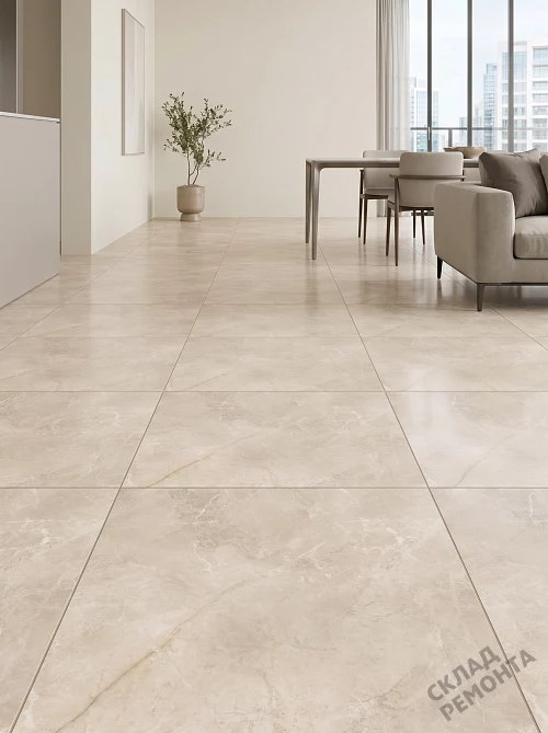 Фото Керамогранит лаппатированный Alma Ceramica Апарель GFU6060APL04L бежевый 600*600*9 – купить в Москве: цена, описание, фото. Интернет-магазин 1