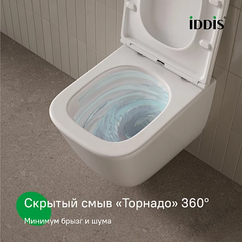 Фото Унитаз подвесной Iddis Torr TOQFDSEi25 безободковый купить в Москве: цена, описание, фото. Интернет-магазин 2