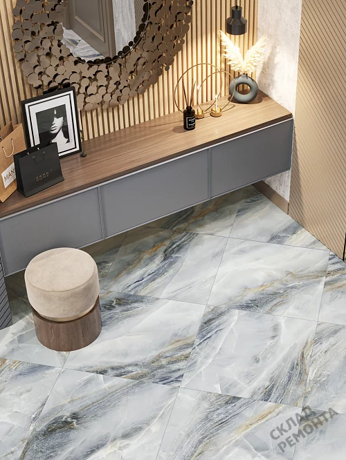 Фото Керамогранит матовый New Trend Эстель D60228M синий 600*600*9,5 – купить в Москве: цена, описание, фото. Интернет-магазин 1