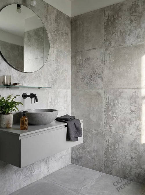 Фото Керамогранит матовый Alma Ceramica Тотем GFU6060TTM27R серый 600*600*9 – купить в Москве: цена, описание, фото. Интернет-магазин 1