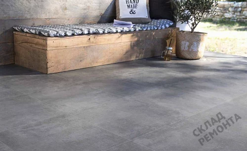 Фото Керамогранит матовый Steppe Ceramics Concrete Antracite серый 600*600*9 – купить в Москве: цена, описание, фото. Интернет-магазин 2