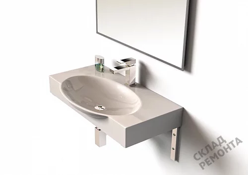 Фото Раковина подвесная Sanita Luxe Infinity INF76SLWB01KR на кронштейнах, 76 см купить в Москве: цена, описание, фото. Интернет-магазин 2